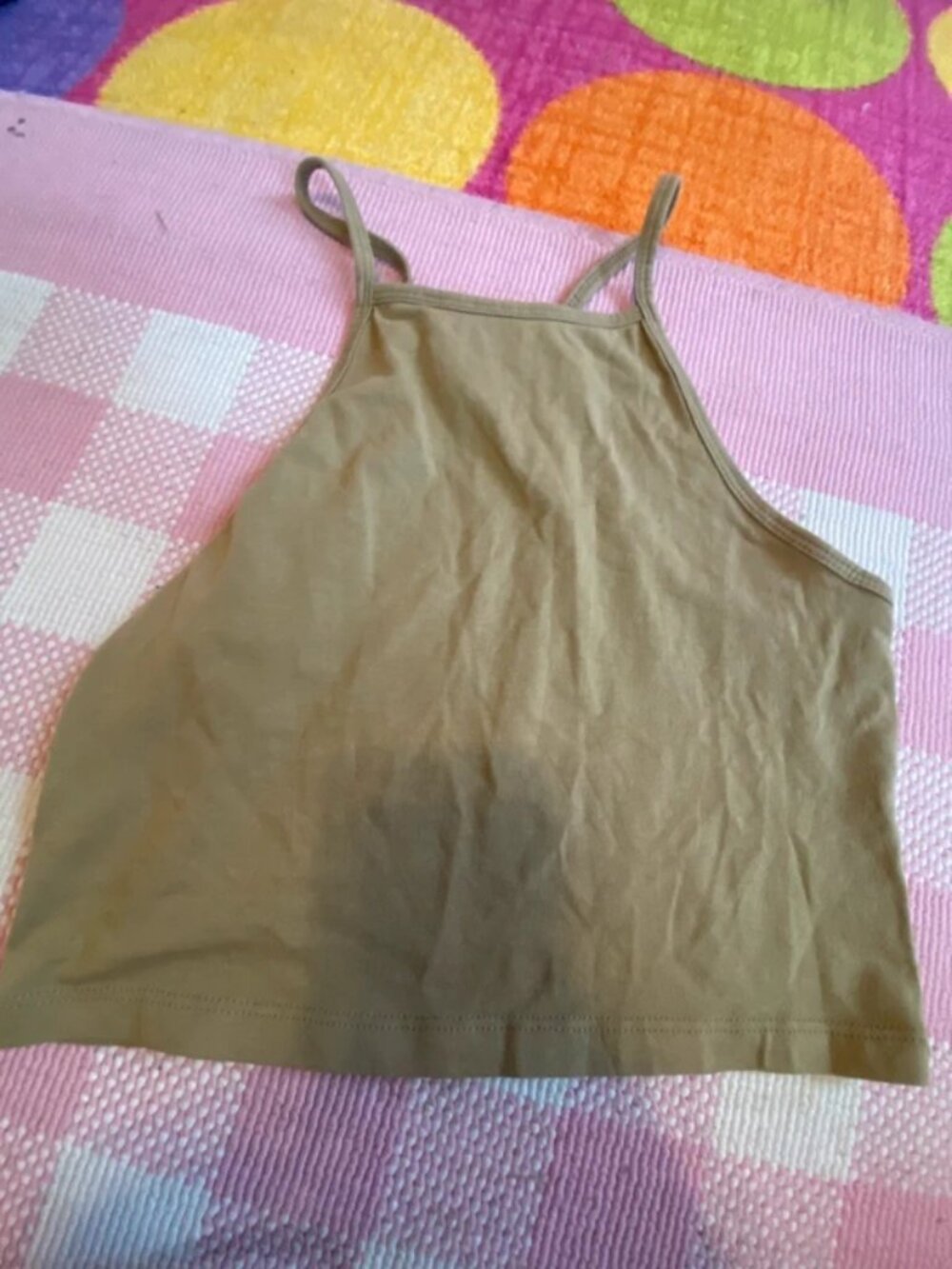 Women’s olive green size small divided crop top
